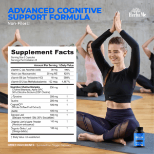 Comprehensive Brain Support: Our brain support supplement enhances cognitive health, providing essential nutrients for optimal brain function